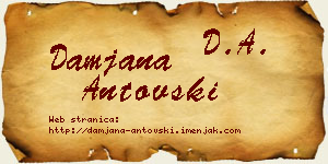 Damjana Antovski vizit kartica